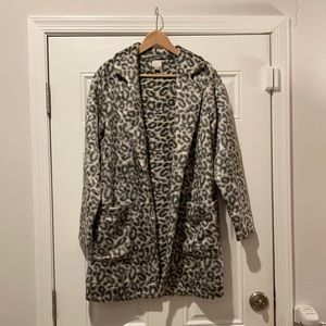 Leopard Faux Fur duster
